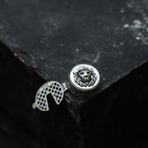 Pearl lion cufflink clip